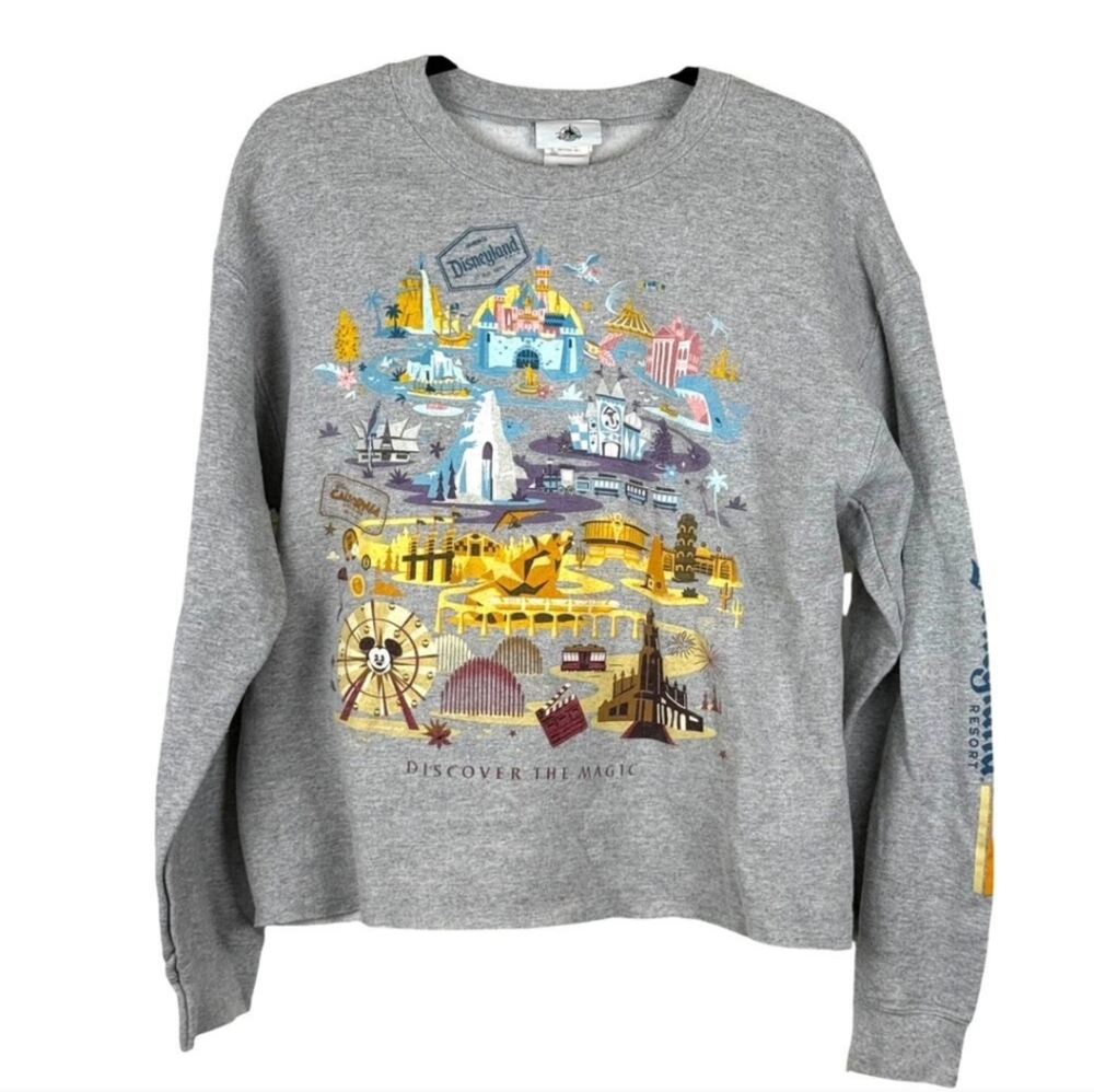 Disney Cropped Printed Theme Parks Sweatshirt